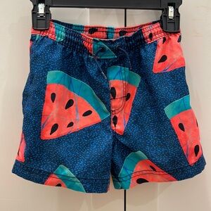 Tea Collection boys watermelon swim trunks. Size 4